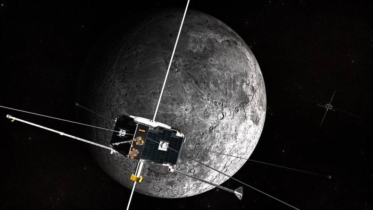 Künstlerische Darstellung des „Artemis“-Raumschiffs in der Umlaufbahn um den Mond.