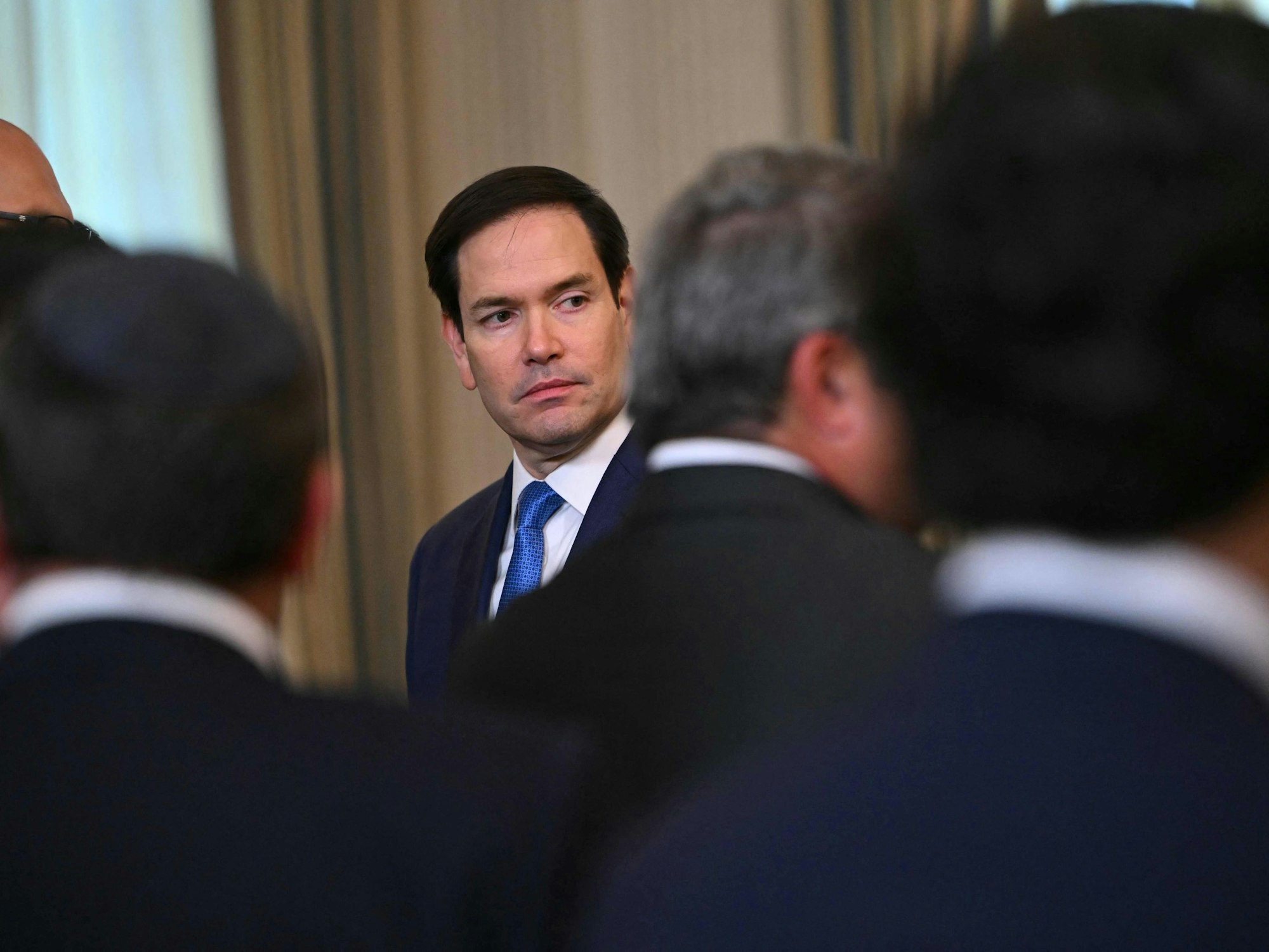 US-Außenminister Marco Rubio am 8. August 2025 im State Dining Room des Weißen Hauses in Washington.