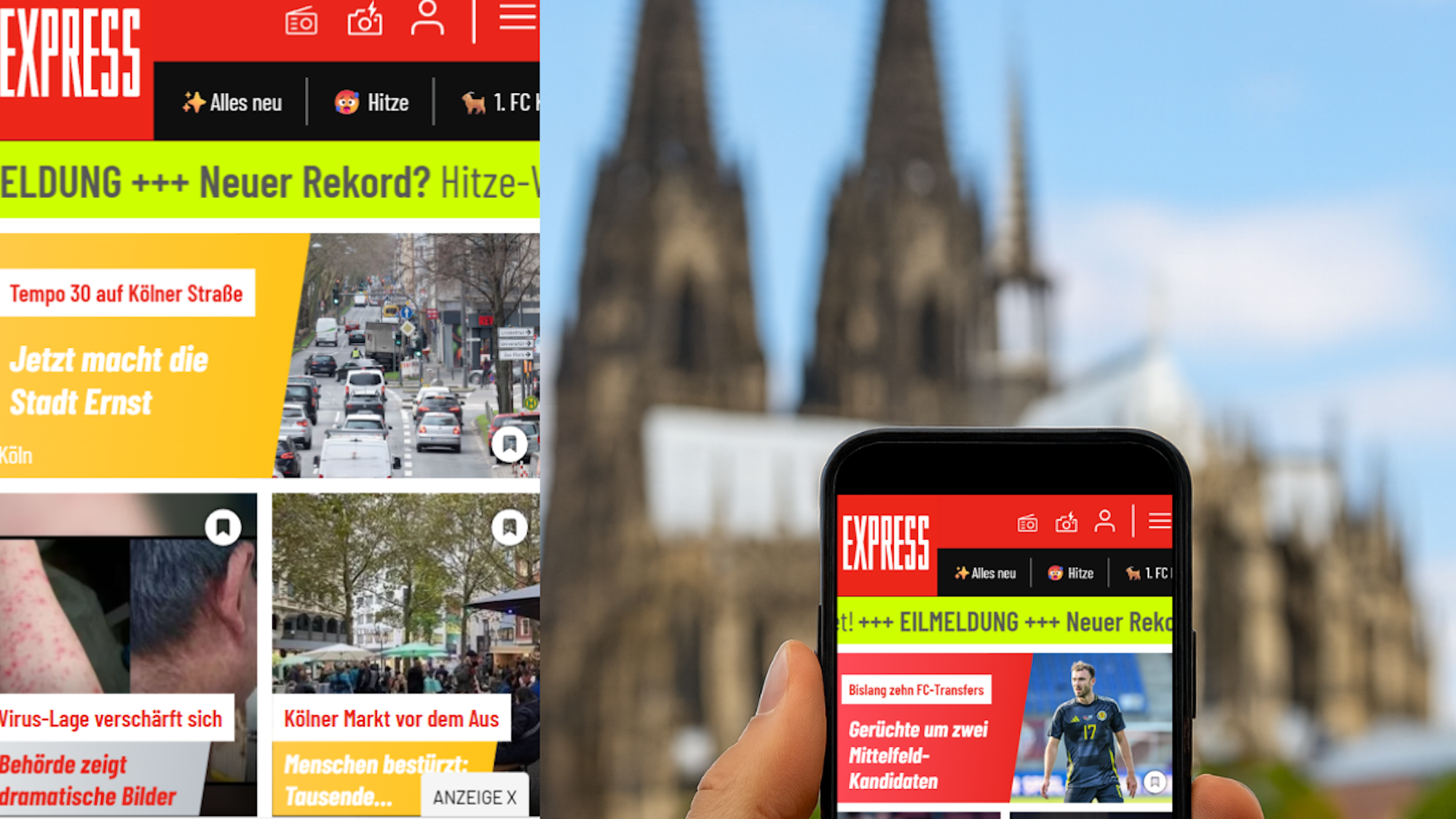 Das neue Layout von EXPRESS.de