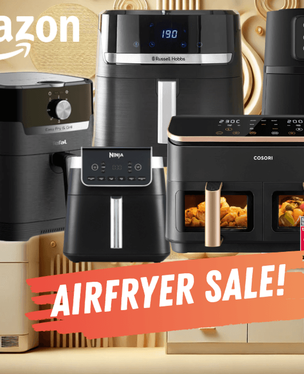 Auf dem Bild sind viele Airfryer diverser Marken abgebildet.