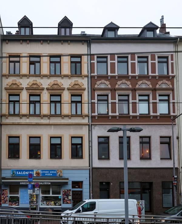 Blick auf Fassaden von Wohnhäusern in Ehrenfeld.