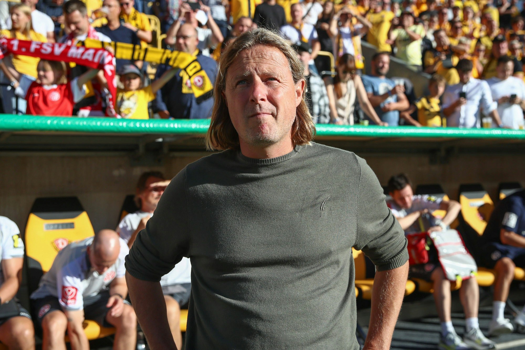 Bo Henriksen beim DFB-Pokalspiel gegen Dynamo Dresden am 18. August 2025.