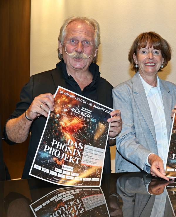 Henning Krautmacher, Henriette Reker und Werner Nolden bei der Pressekonferenz zu Kölner Lichter.