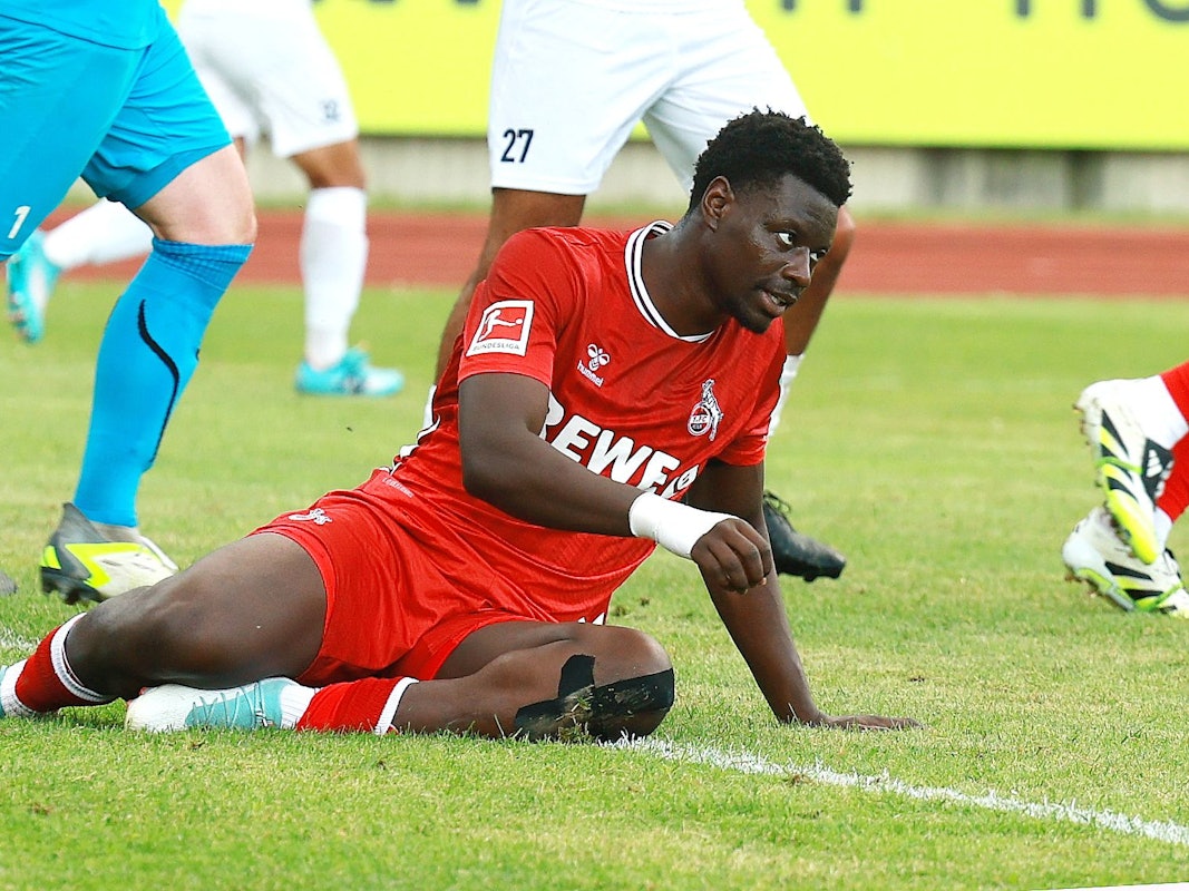 Ragnar Ache (1. FC Köln) am 30. Juli 2025 beim Testspiel in Siegburg.