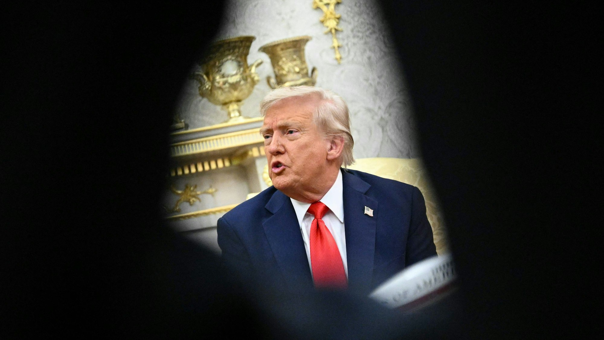 US-Präsident Donald Trump am 25. August während eines Gesprächs mit dem südkoreanischen Präsidenten im Weißen Haus.