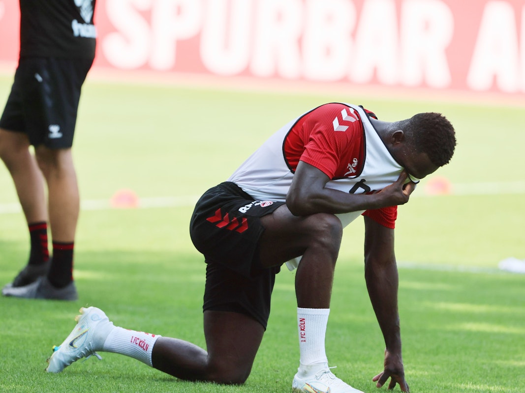Kingley Schindler, hier beim 1. FC Köln im Training, sucht einen neuen Verein.