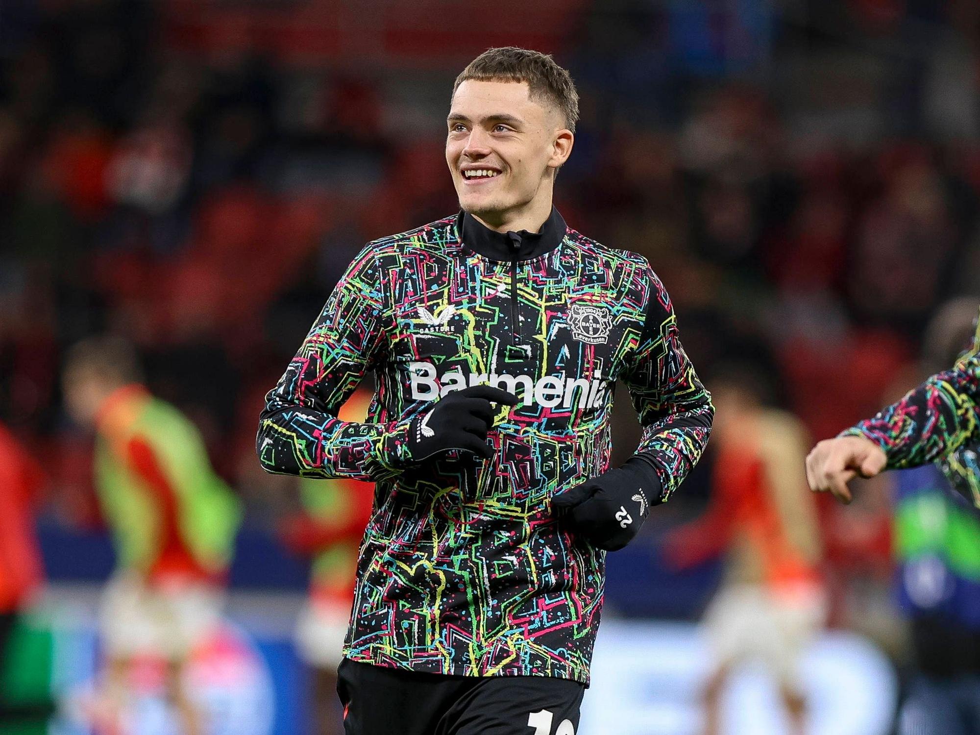 DFB-Star Florian Wirtz am 29. Januar 2025 beim Spiel von Bayer Leverkusen gegen Sparta Prag.