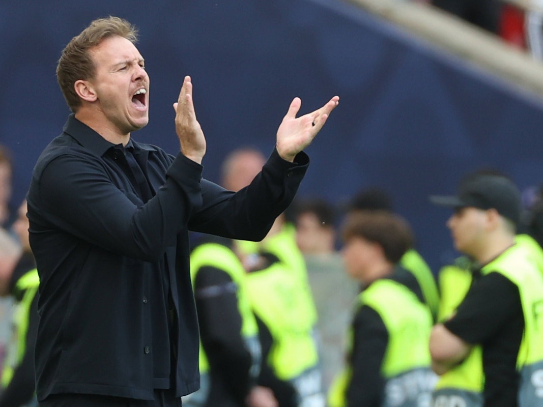DFB-Trainer Julian Nagelsmann am 8. Juni 2025 beim Spiel zwischen Deutschland und Frankreich.