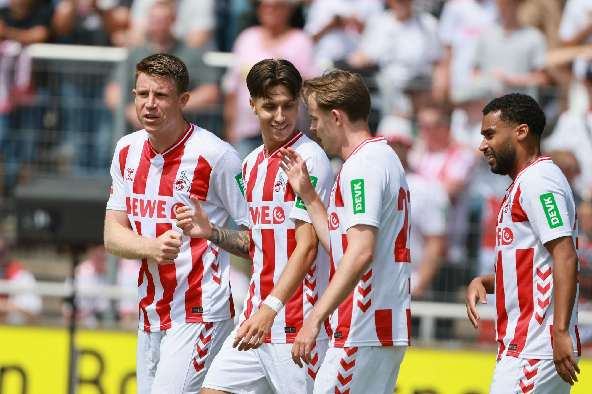 Von links: Dominique Heintz, Denis Huseinbasic, Jacob Christensen, Linton Maina