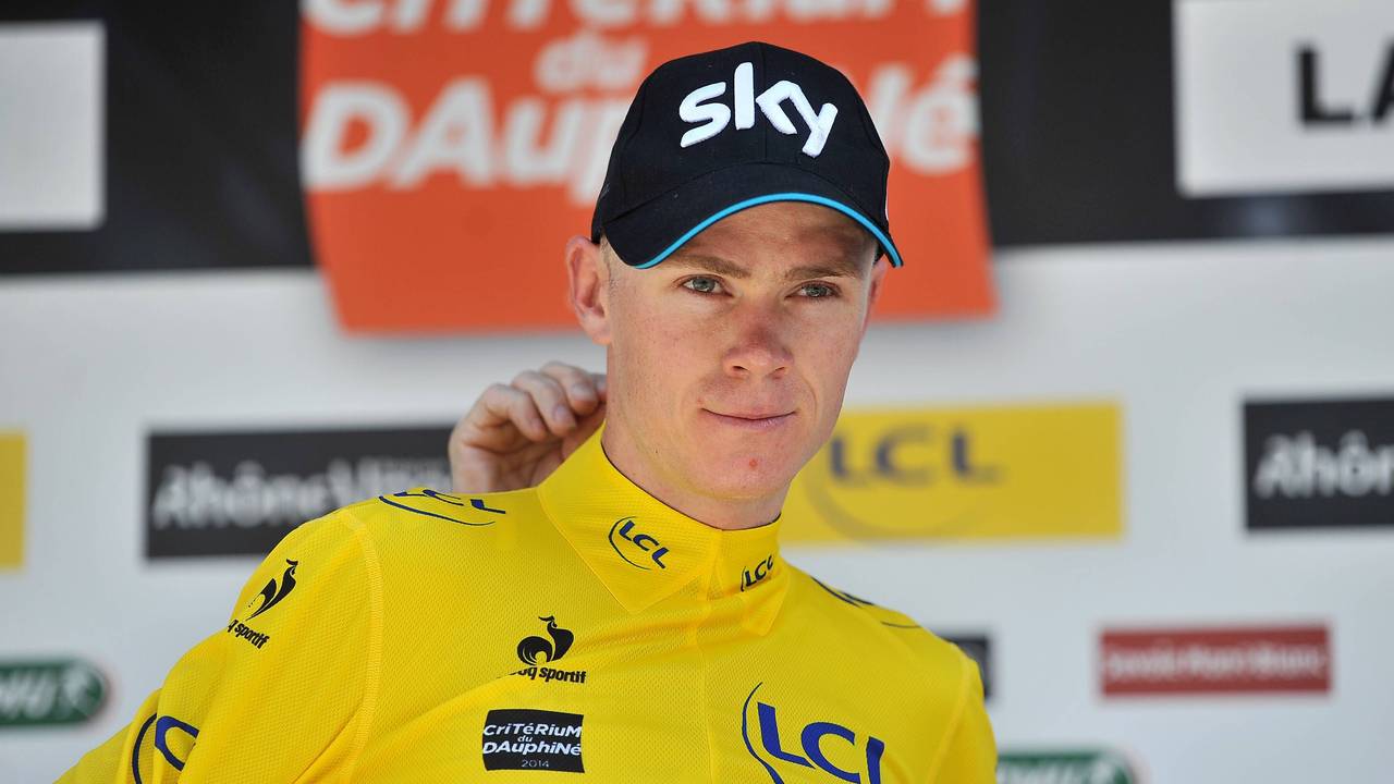 Chris Froome im Gelben Trikot.