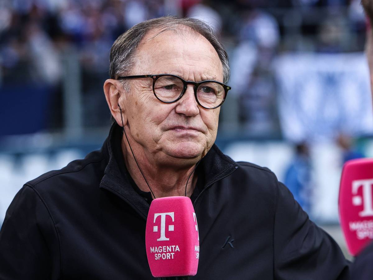 Ewald Lienen spricht bei MagentaSport in einem TV-Interview.
