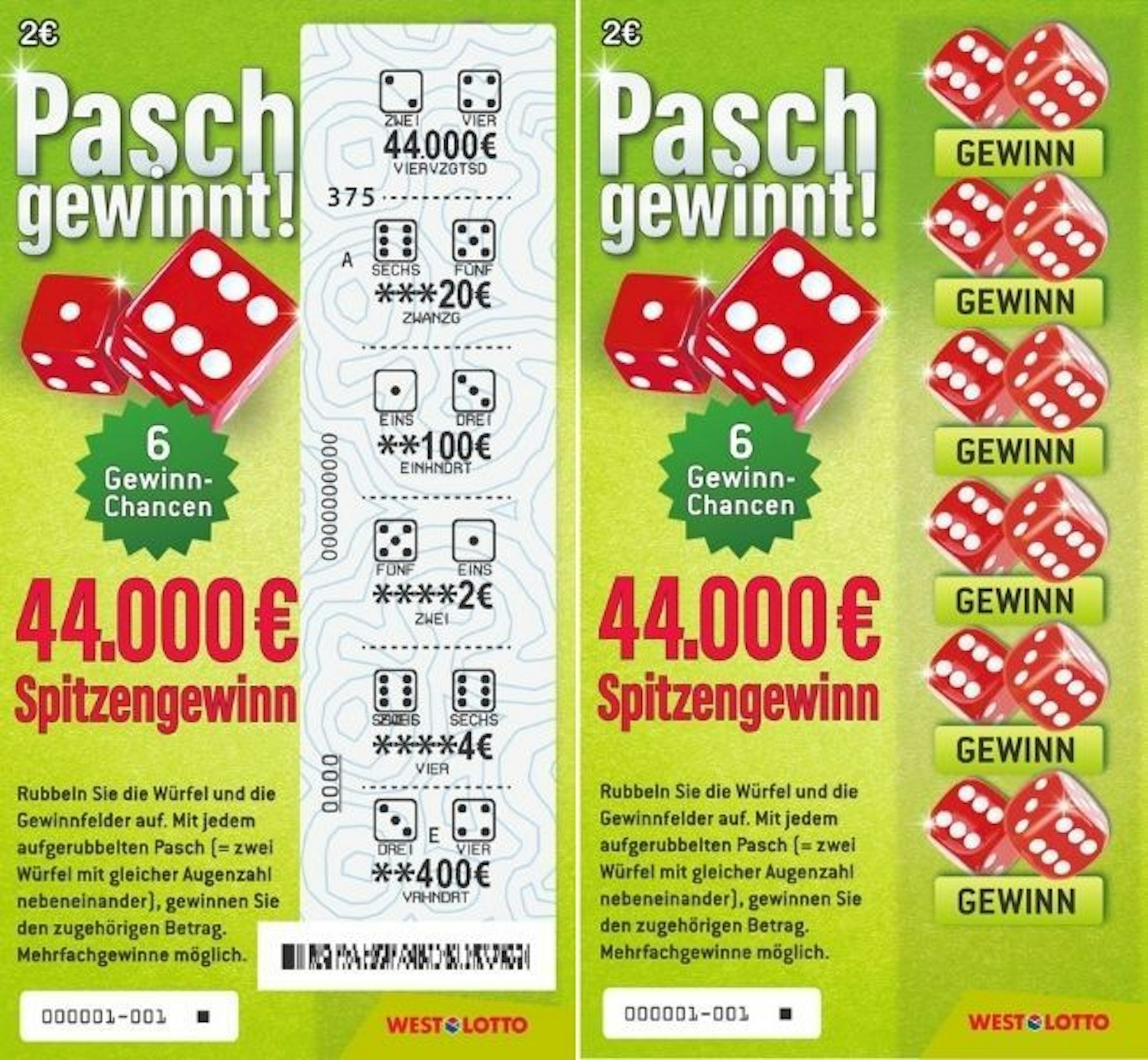 WestLotto-Rubbellos: Pasch gewinnt!