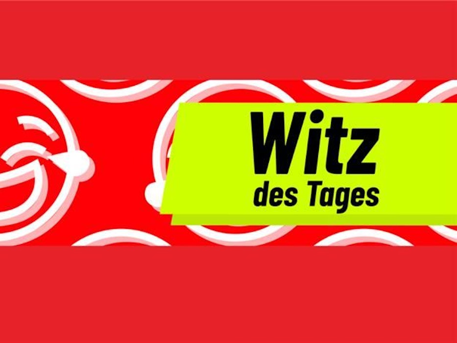 Ein Bild mit der Aufschrift „Witz des Tages!“