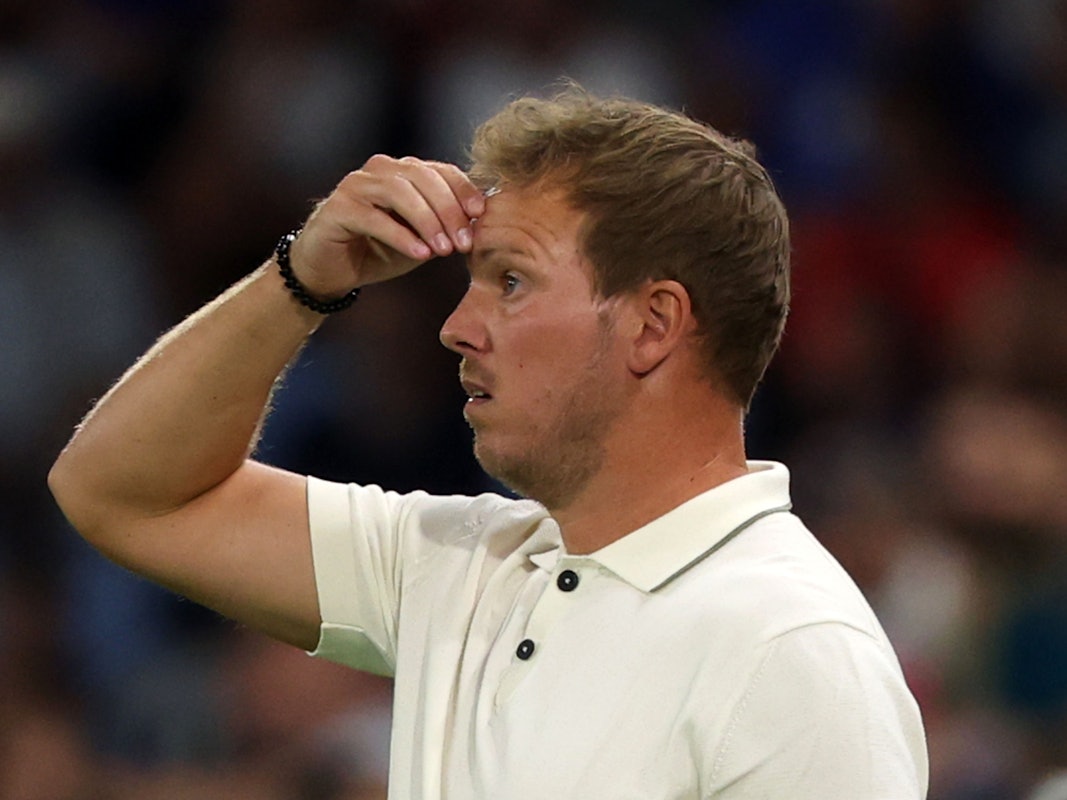 Bundestrainer Julian Nagelsmann schaut entsetzt.