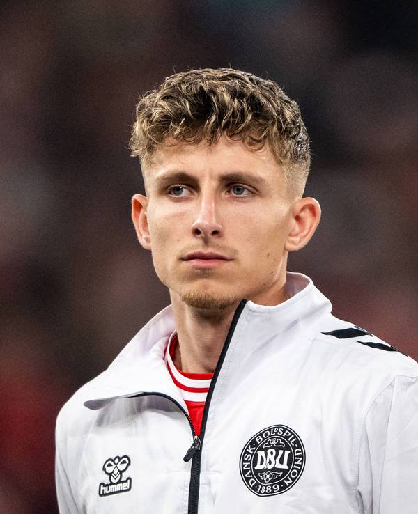 Jesper Lindström beim Nations-League-Spiel zwischen Dänemark und Portugal a, 20. März 2025.
