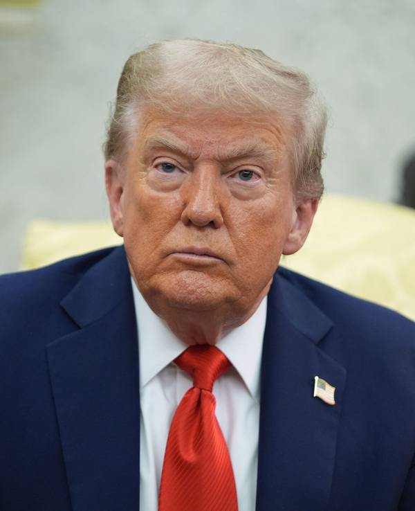 Donald Trump am 3. September während eines Treffens mit dem polnischen Präsidenten Nawrocki im Oval Office des Weißen Hauses.