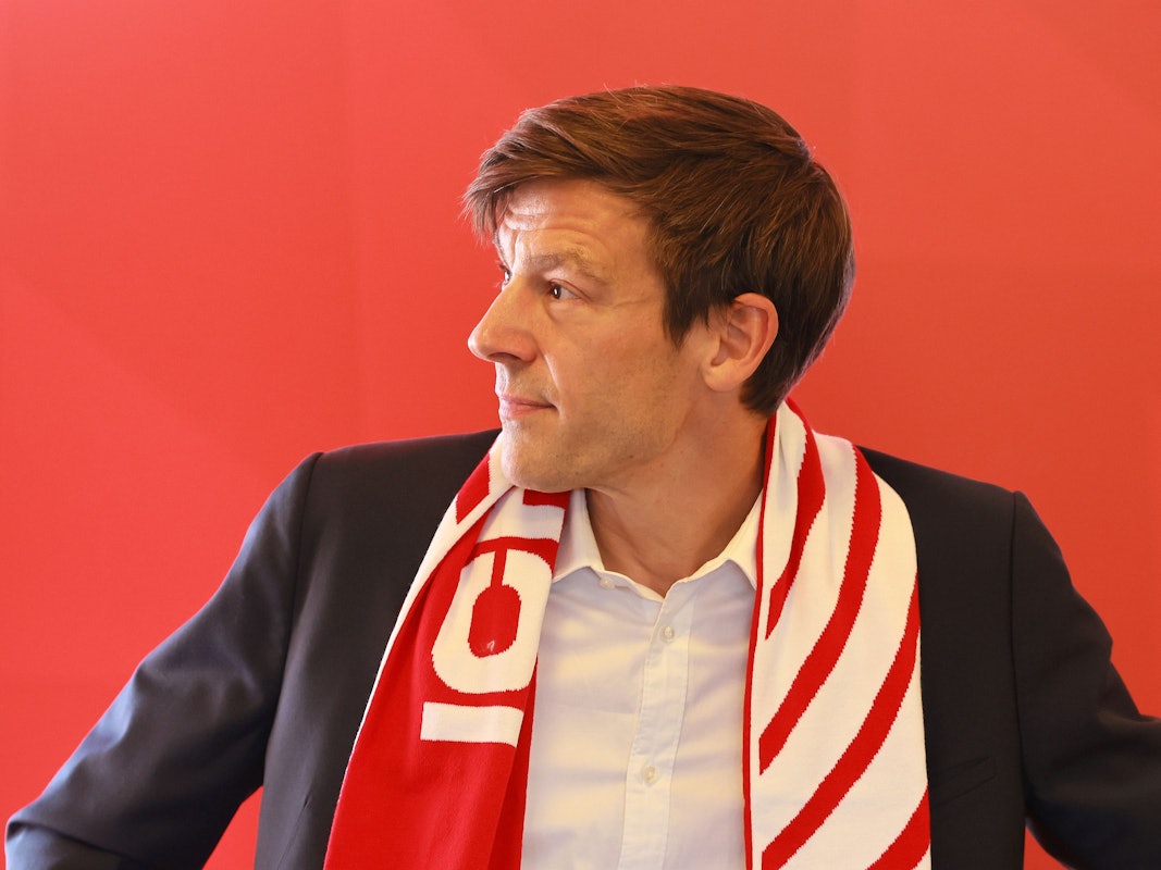 Carsten Wettich (aktuell Vizepräsident des 1. FC Köln) am 17. Juni 2025 beim Mitgliederstammtisch.