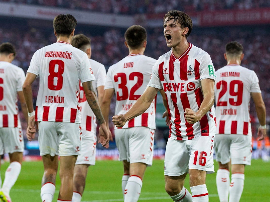 Jakub Kaminski bejubelt seinen ersten Bundesliga-Treffer im FC-Trikot.