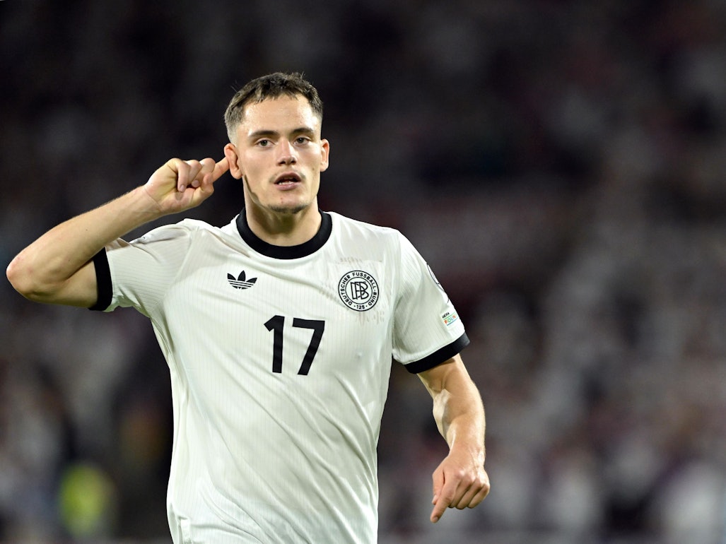 Florian Wirtz (Deutschland) jubelt über sein Tor zum 3:1.