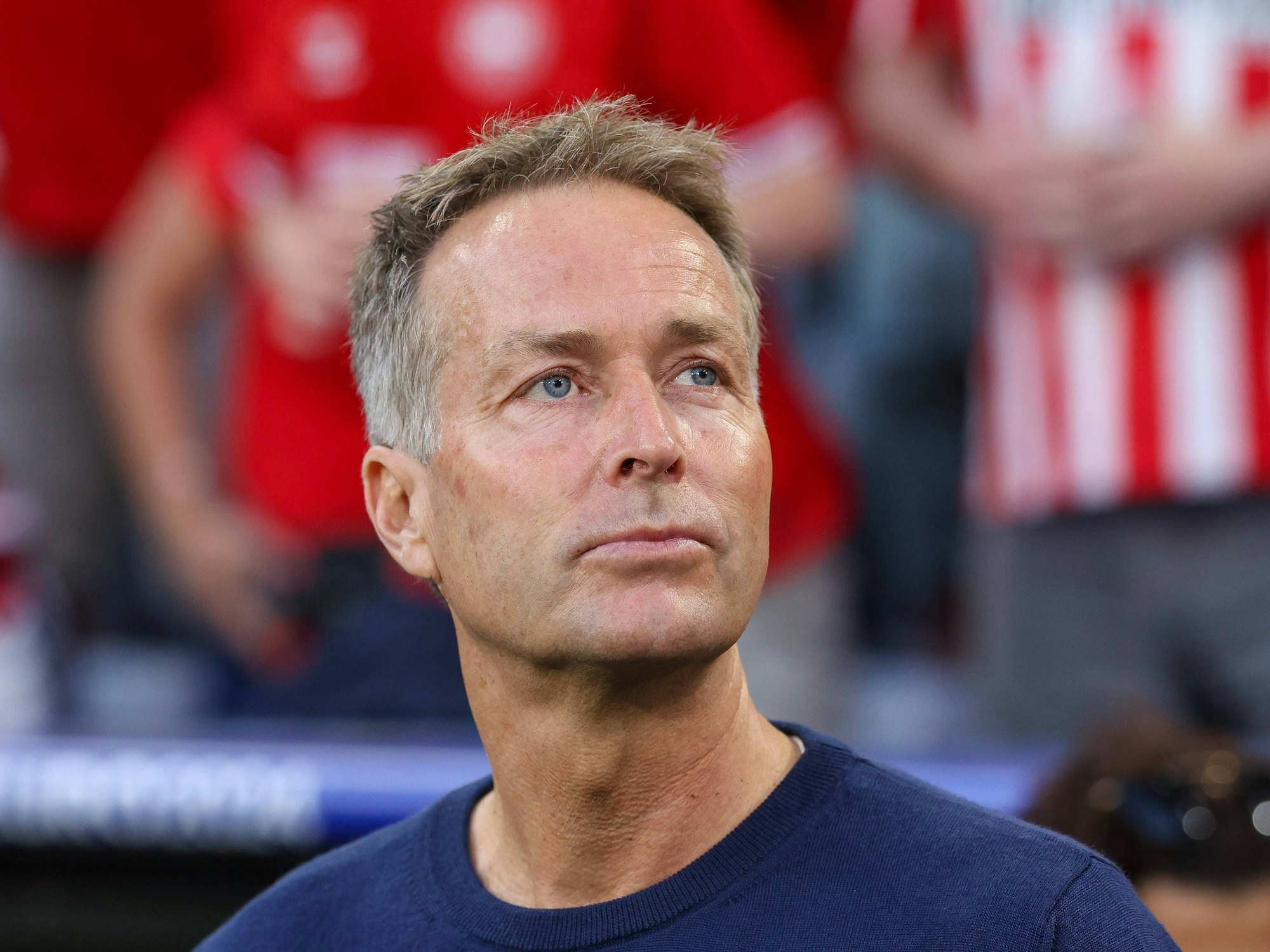 Der neue Leverkusen-Trainer Kasper Hjulmand am 25. Juni 2024 beim Spiel zwischen Dänemark und Serbien.