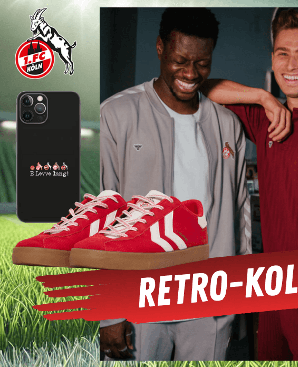 Shirts, Jacken, Schuhe und mehr aus der Retro-Kollektion des 1. FC Köln im FC-Fanshop.