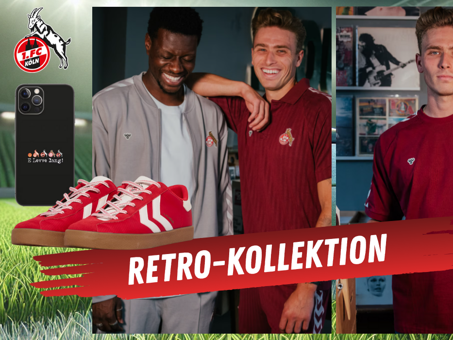 Shirts, Jacken, Schuhe und mehr aus der Retro-Kollektion des 1. FC Köln im FC-Fanshop.