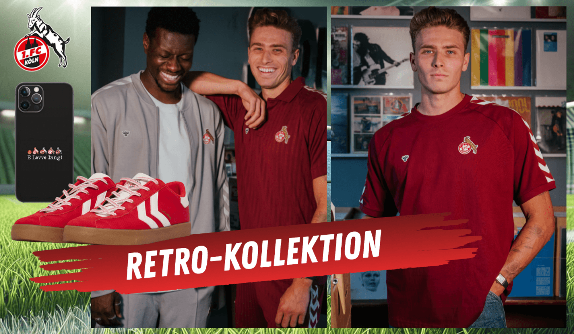 Shirts, Jacken, Schuhe und mehr aus der Retro-Kollektion des 1. FC Köln im FC-Fanshop.