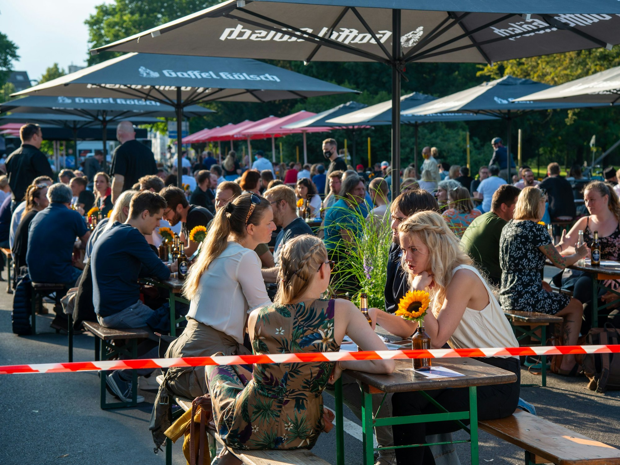 Ein Pop-up-Biergarten im Bereich Vogelsanger Straße / Grüngürtel gab es bereits 2020