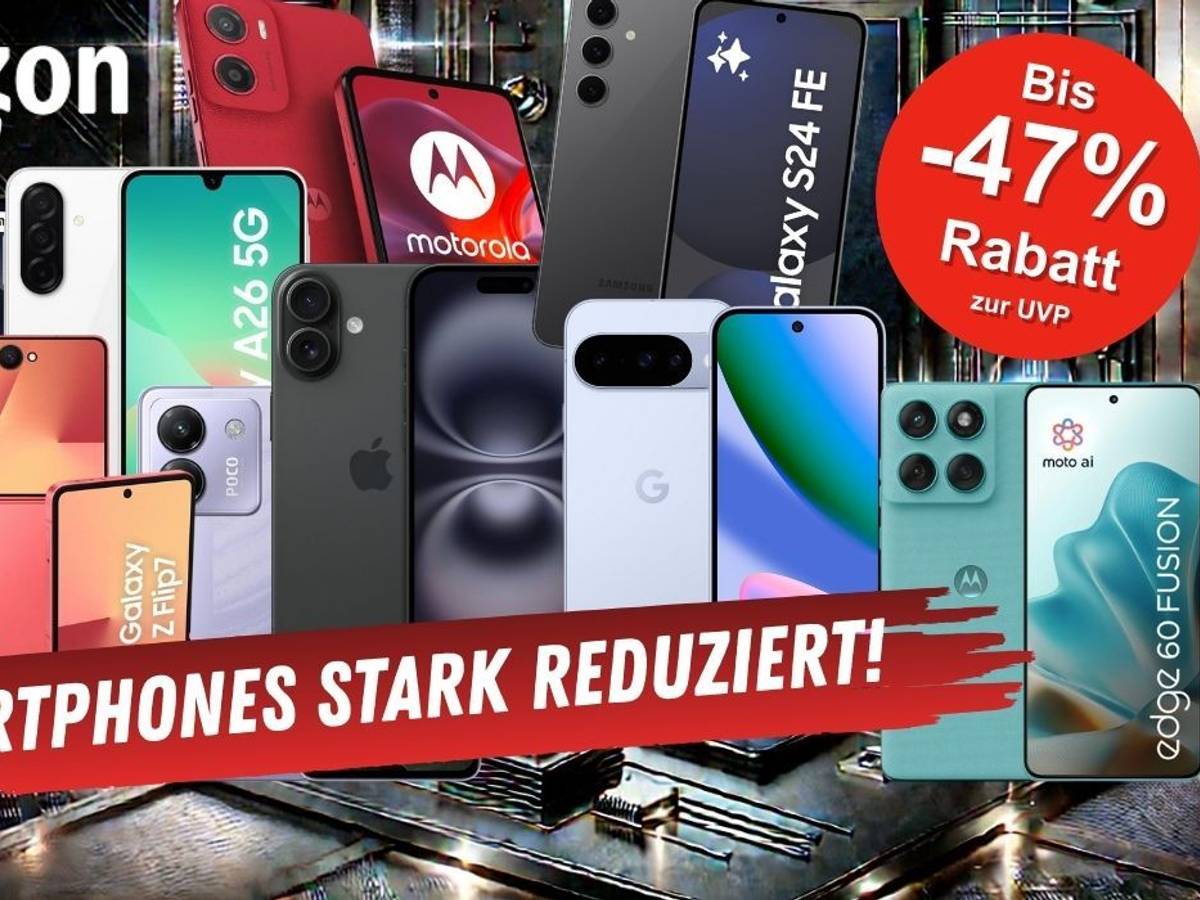 Smartphones von verschiedenen Marken wie Apple, Samsung, Motorola, Xiaomi und mehr vor einem technischen Hintergrund mit Platinen und Schaltkreisen.