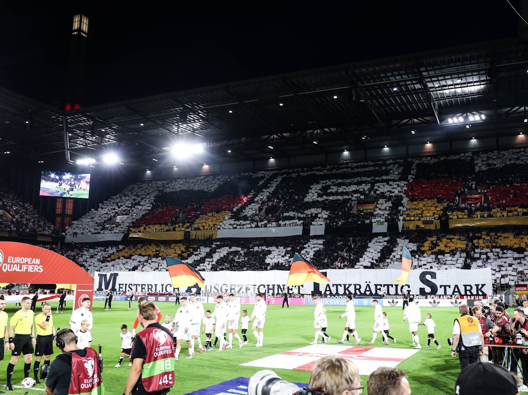 Das Rhein-Energie-Stadion beim WM-Qualispiel zwischen Deutschland und Nordirland.