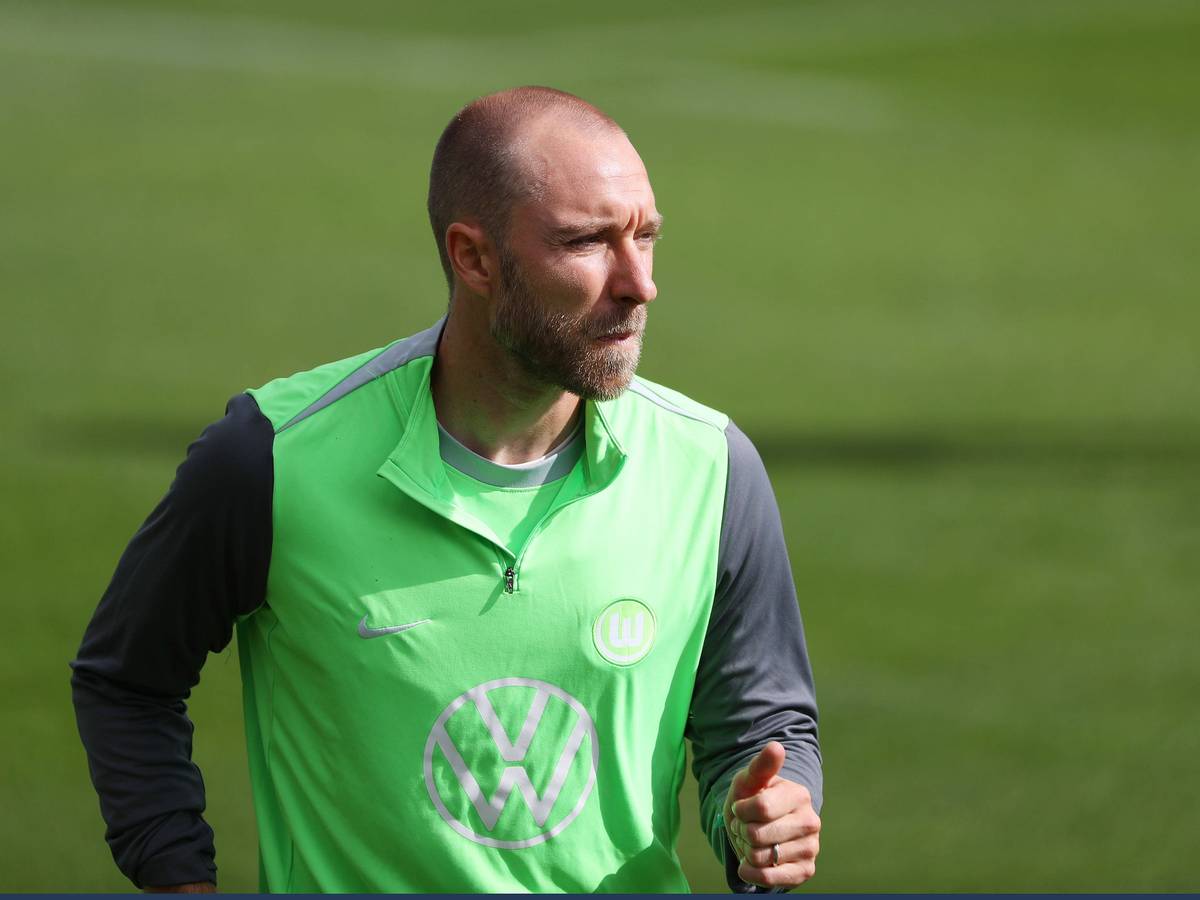 Christian Eriksen im Training des VfL Wolfsburg.