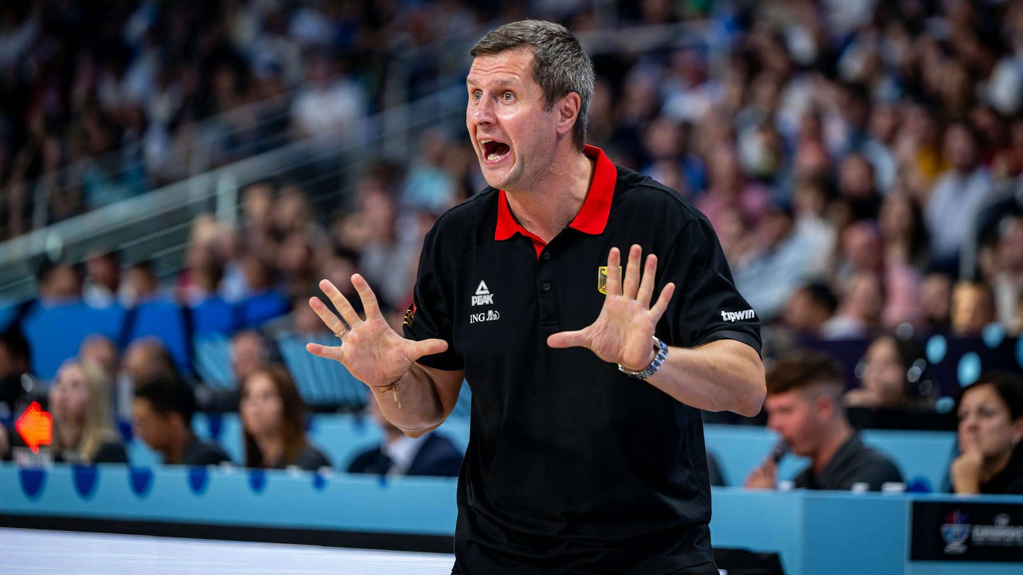 Alan Ibrahimagic beim Spiel der deutschen Basketball-Nationalmannschaft gegen Slowenien.