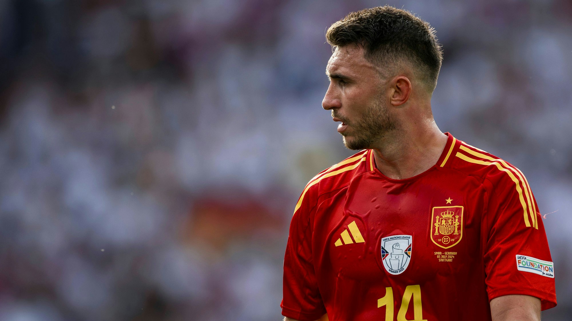 Aymeric Laporte bei einem Spiel für Spanien.
