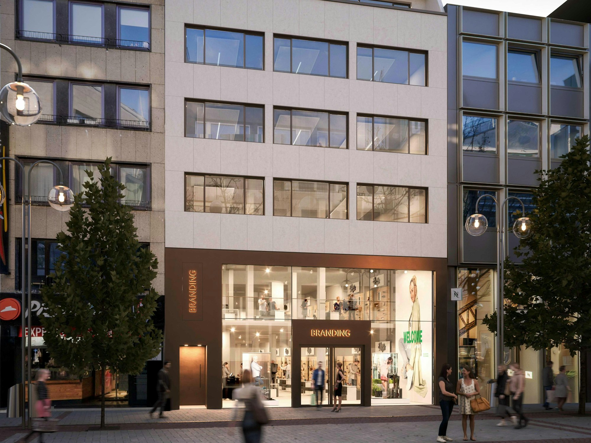Visualisierung zum Umbau des ehemaligen Deichmann-Gebäudes auf der Schildergasse
