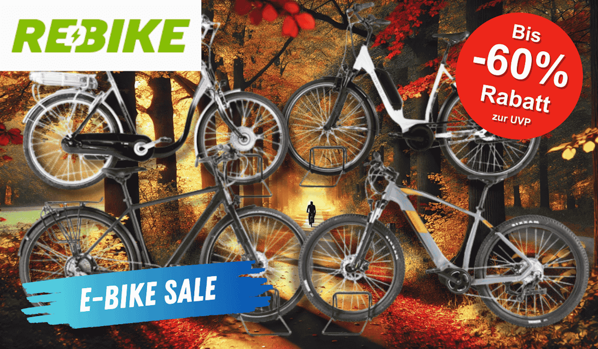 Darstellung von verschiedenen E-Bikes von Rebike