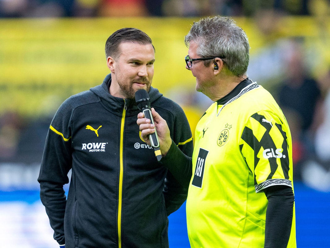 Ex-BVB-Profi Kevin Großkreutz im Interview mit Stadionsprecher Norbert Dickel.