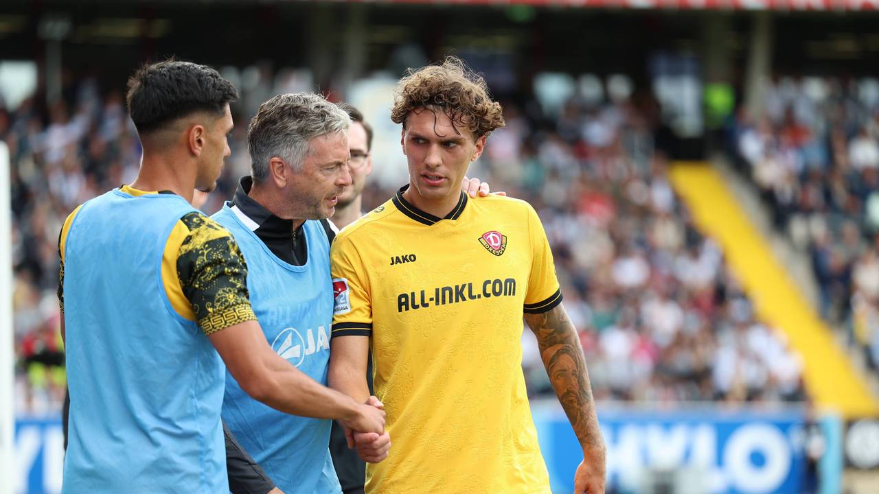 Julian Pauli muss bei Dynamo Dresden bei seinem Debüt verletzt vom Feld.