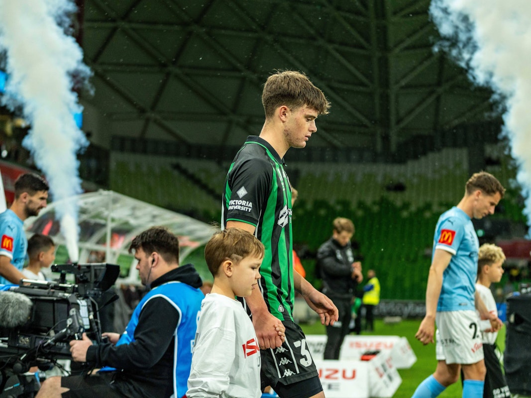 Dylan Leonard bei einem Spiel in Australien von Western United.