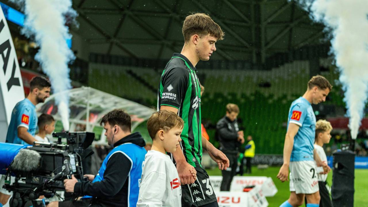 Dylan Leonard bei einem Spiel in Australien von Western United.