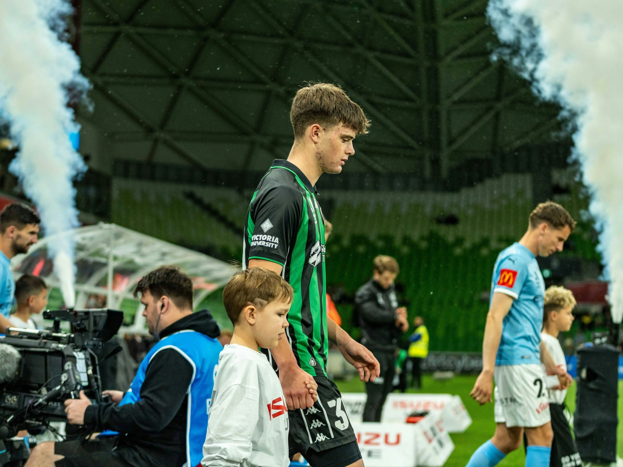 Dylan Leonard bei einem Spiel in Australien von Western United.