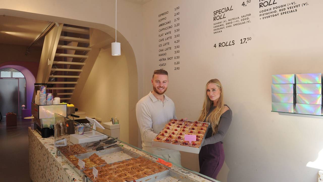 Geschäftsführer und Geschäftsführerin sind Anna Schlecht und Luca Breuer in der Kölner Cinnamood-Filiale (Foto von 2022).