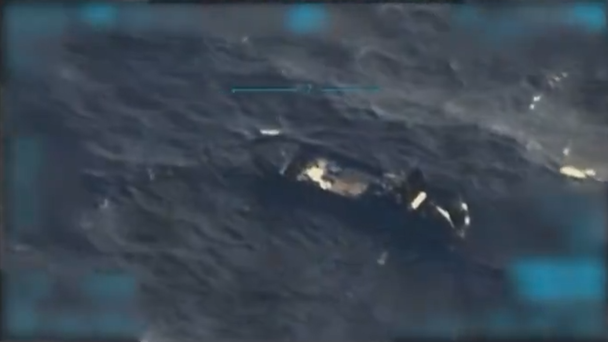 Screenshot von dem Boot, von dem Trump behauptet, es sei bombardiert worden.