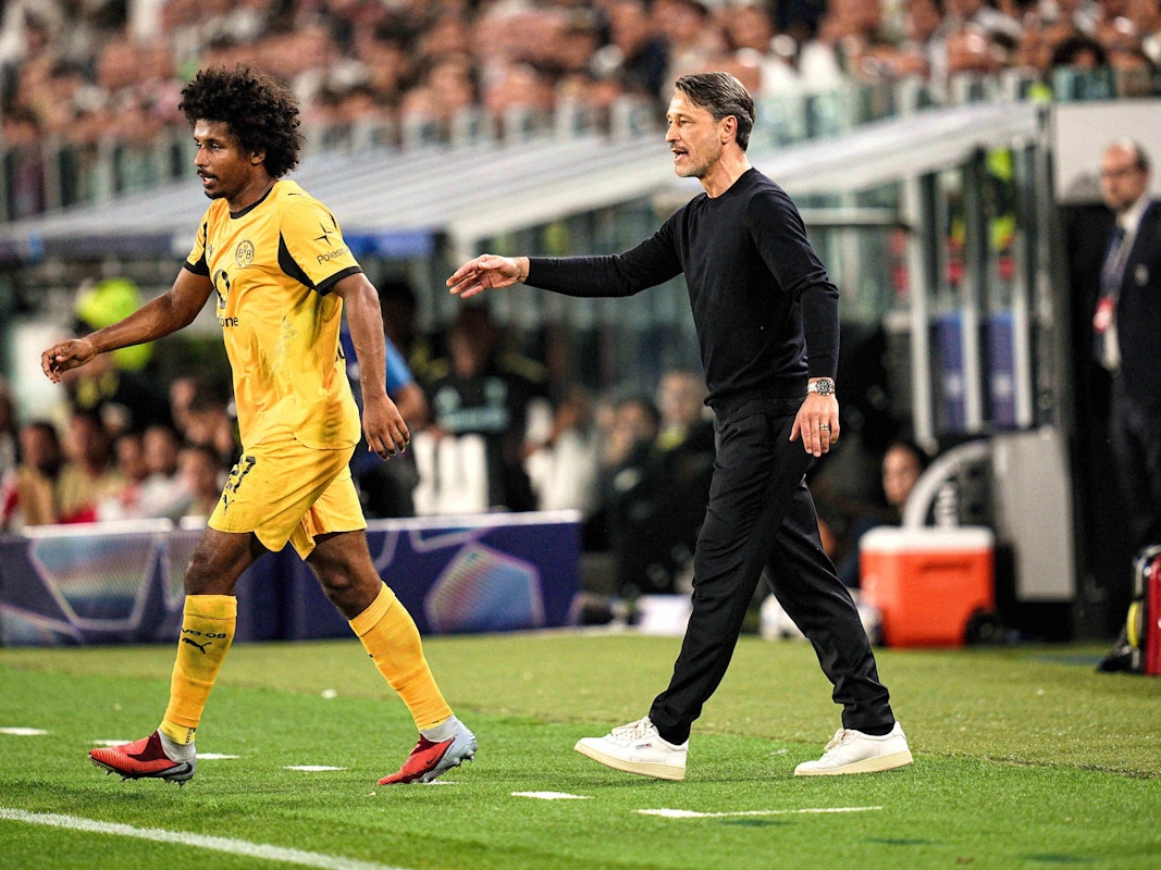 Niko Kovac und Karim Adeyemi in der Champions League bei Juventus Turin.