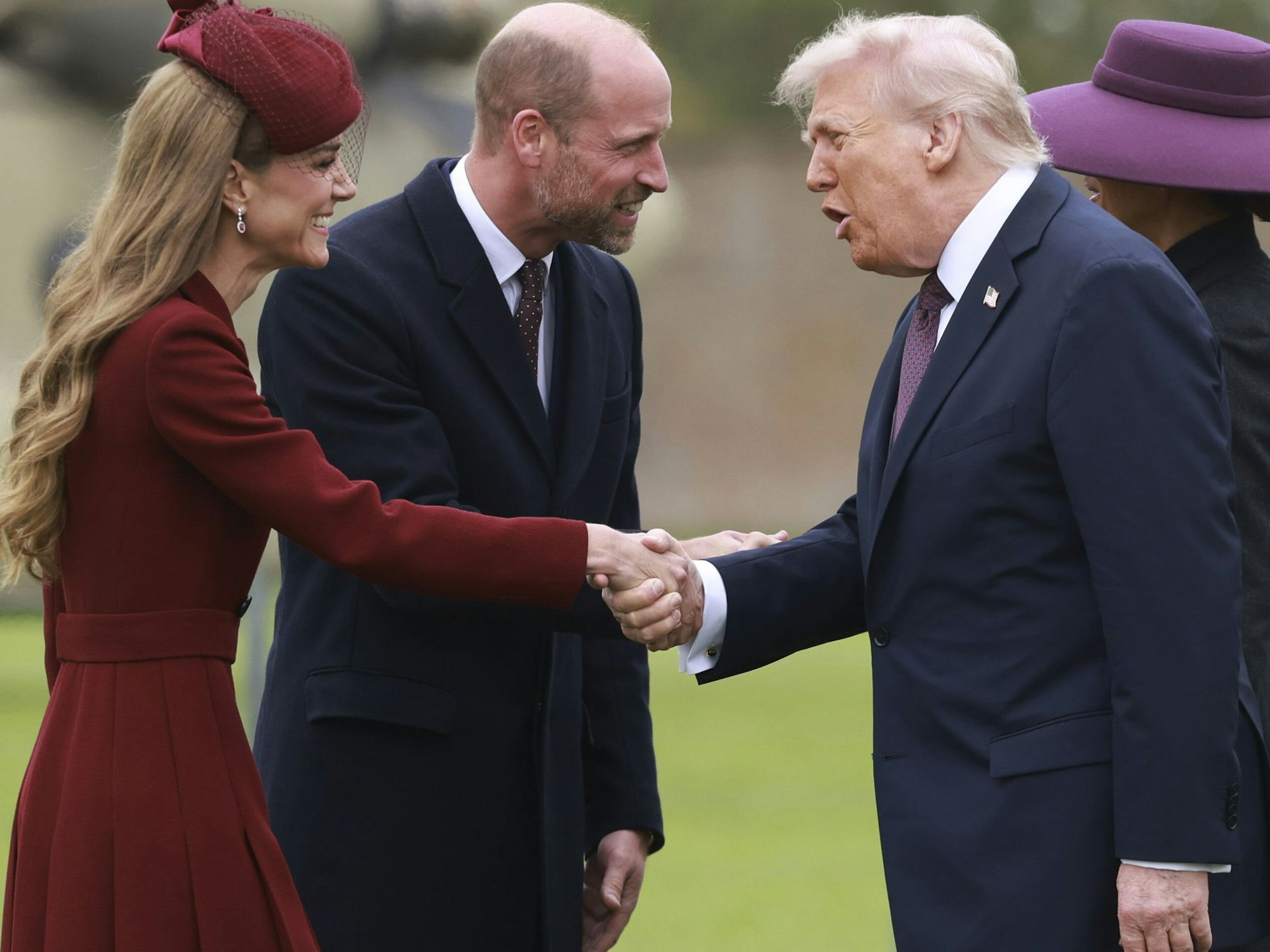 Prinz William und Kate, Prinzessin von Wales, empfangen US-Präsident Donald Trump und First Lady Melania Trump auf Schloss Windsor in Windsor.