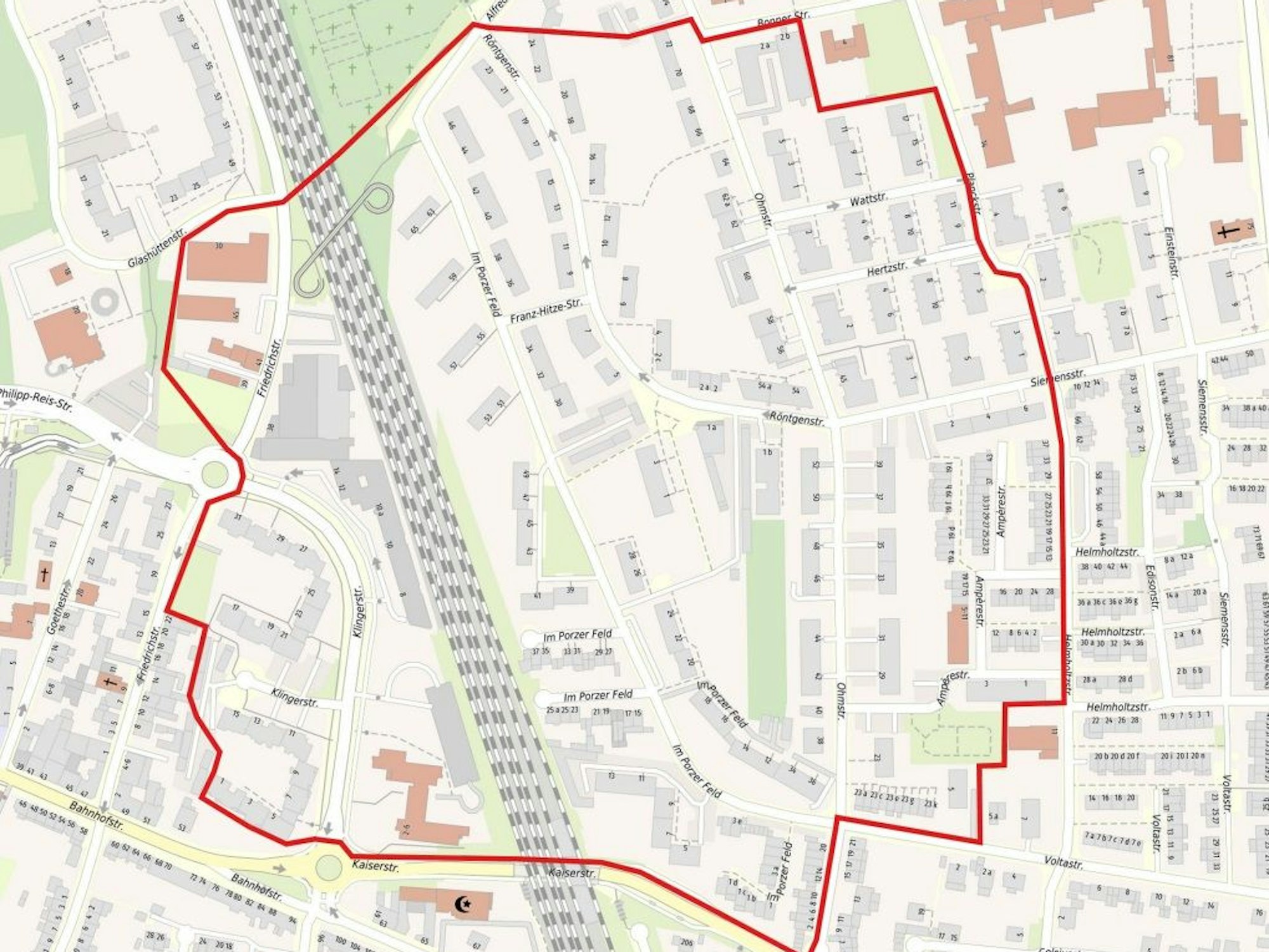 Evakuierungsradius in Köln-Porz