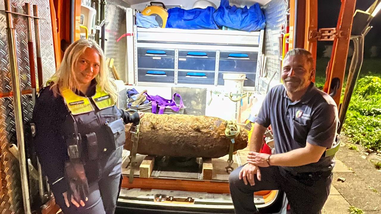 Diese Weltkriegsbombe in Porz wurde am Donnerstagabend entschärft.