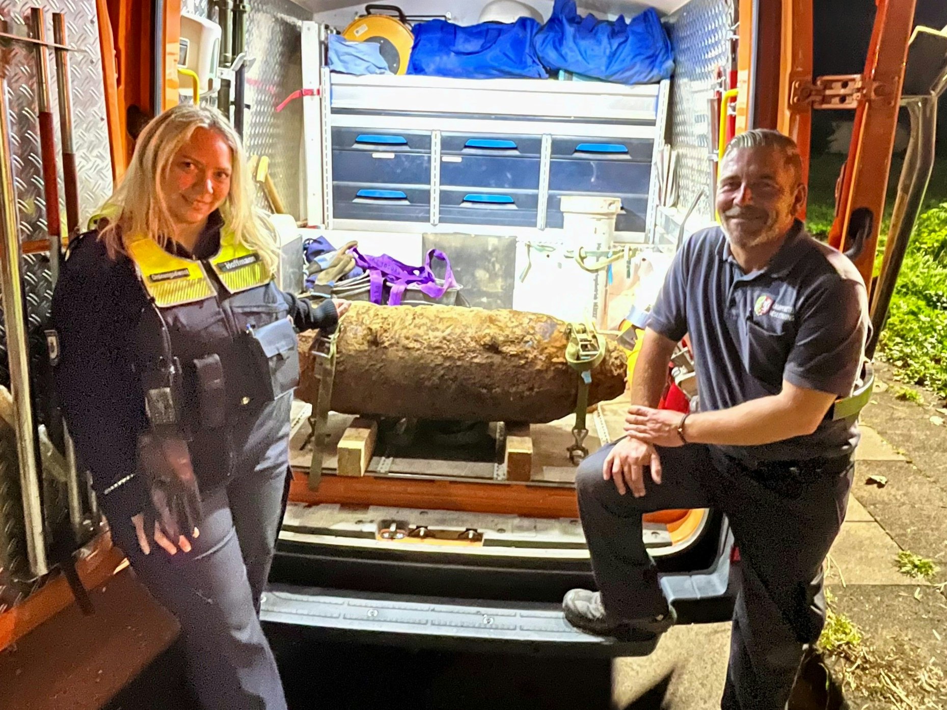 Diese Weltkriegsbombe in Porz wurde am Donnerstagabend entschärft.