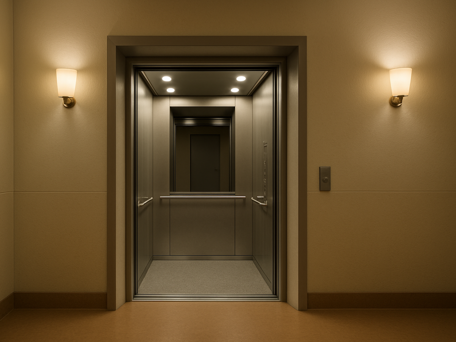 Dieses maschinell erstellte Symbolfoto zeigt einen Fahrstuhl. Ein Rentner ist in einem Hochhaus in Berlin-Marzahn gestorben, weil der Aufzug kaputt war.