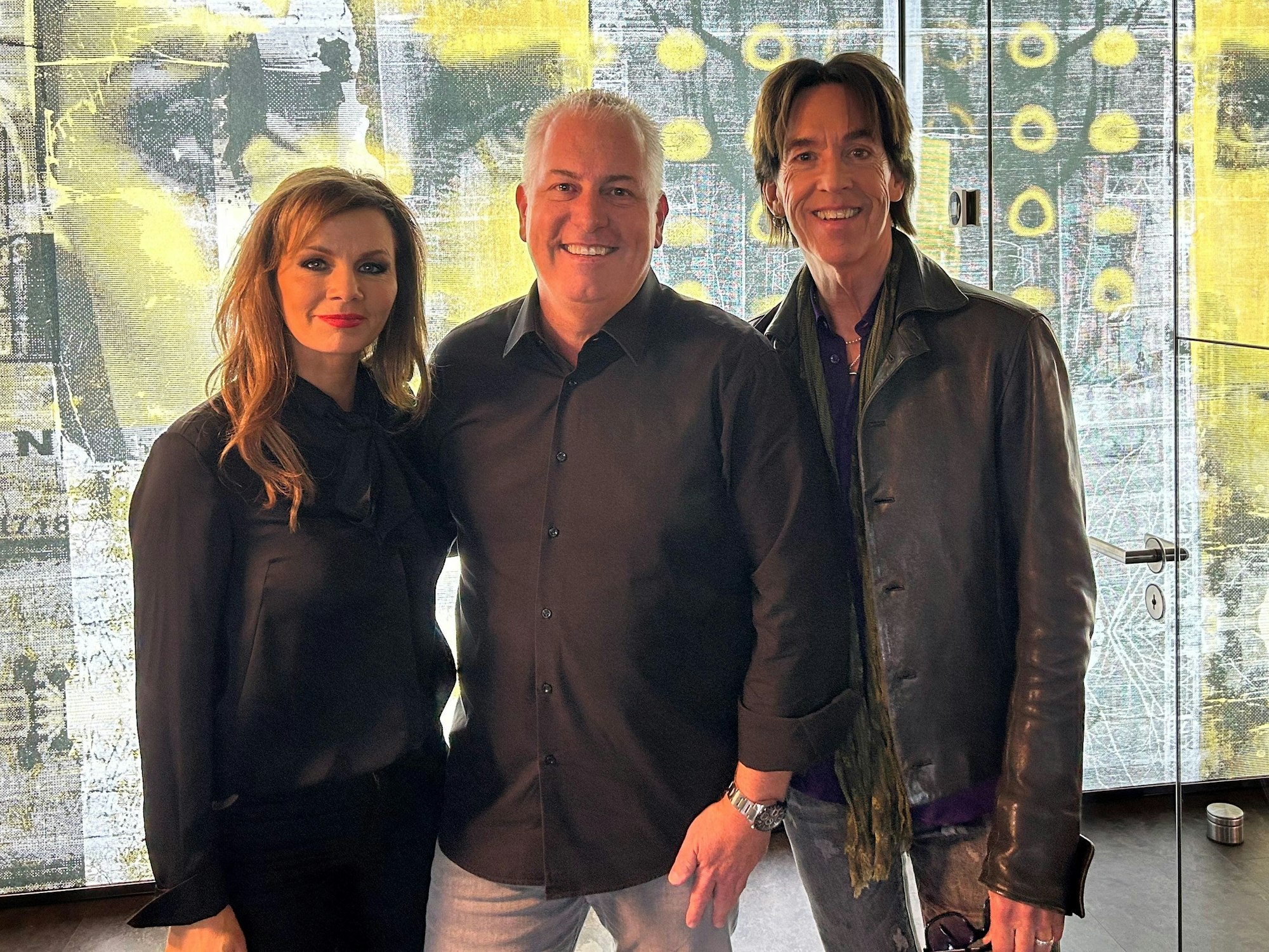 Lena Philipsson mit Marcel Schwamborn und Per Gessle.