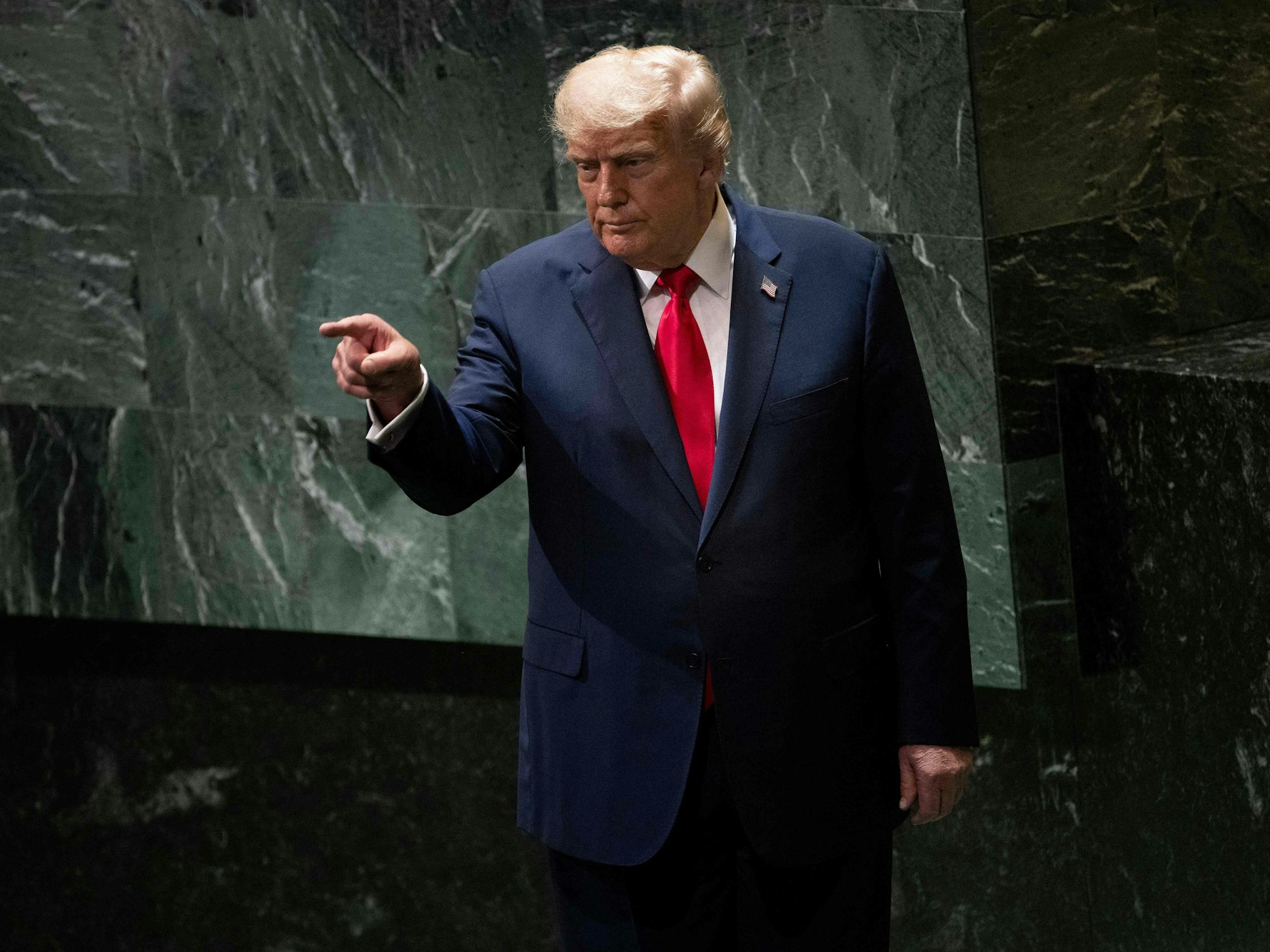 US-Präsident Donald Trump am 23. September 2025 vor der Generalversammlung der Vereinten Nationen im UN-Hauptquartier in New York City.